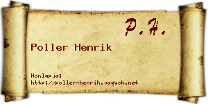Poller Henrik névjegykártya